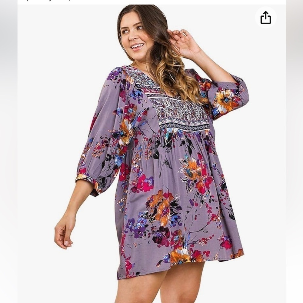 Umgee Twirly Girl Floral Print Mini Dress - Picture 3 of 8